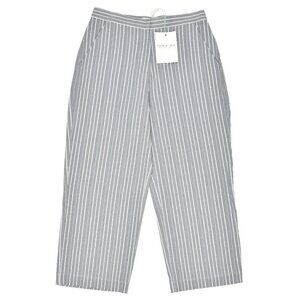 People Tree Emerson Striped Trousers Gray NEW - 6